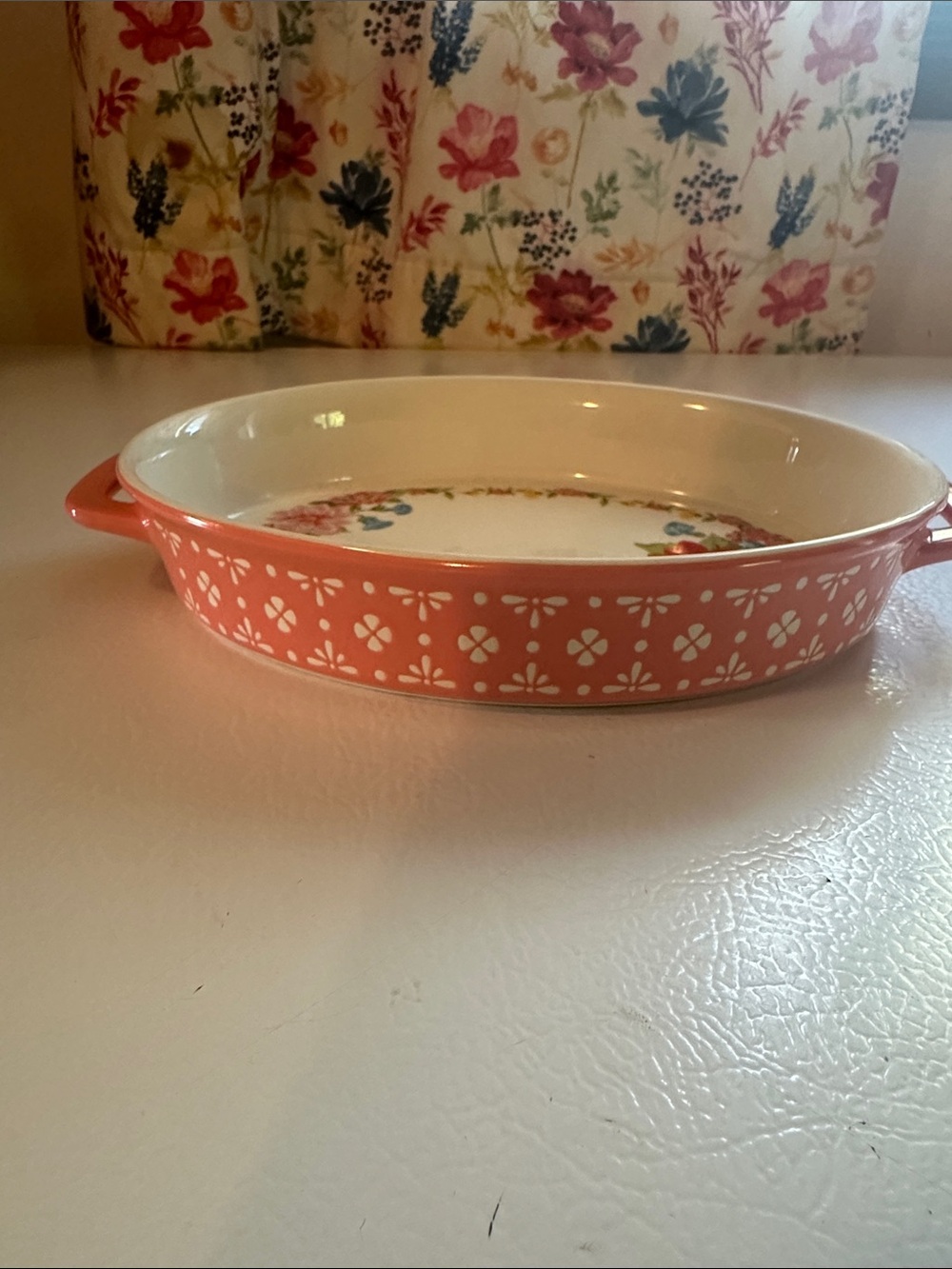 The Pioneer Woman Sweet Rose Coral Ceramic Serving Dish - Picture 2 of 4
